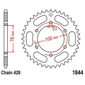 JT Crown 52 Teeth Pitch 428 Steel for Yamaha
