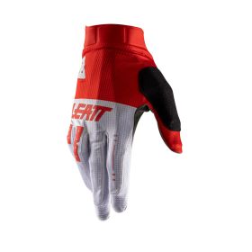LEATT 1.0 GripR MTB Gloves Red/White MicronGrip Palm Touchscreen Compatible