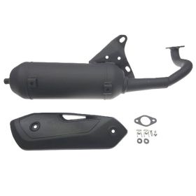 SILENT PRO BLACK Muffler Approved for Minarelli Horizontal Air and Liquid Engines Black