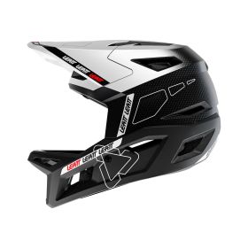 Casque de VTT LEATT Gravity 6.0 V24 Blanc/Noir Coque en Carbone
