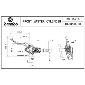 Pompa frizione assiale BREMBO 10920350 argento D.pistone 10mm leva regolabile