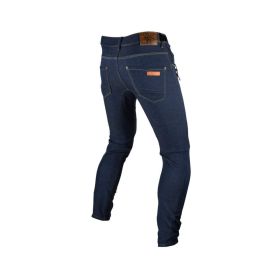 Pantaloni MTB LEATT Gravity 3.0 blu tessuto denim elasticizzato 360° movimento