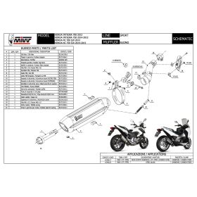 MIVV Black Slip-on Auspuff Geräuschgenehmigt für HONDA Integra 750 2014-2015