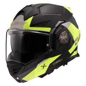 Casco Modulare Reversibile LS2 FF901 ADVANT-X Oblivion Nero Opaco Giallo Hi-Viz