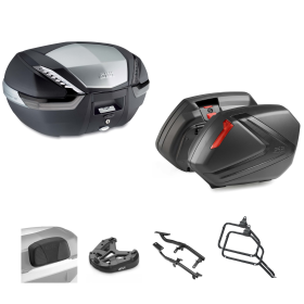 GIVI V47 TECH Kit de Top Case V37 Fumé Noir/Rouge 47/37L pour SUZUKI
