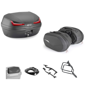 Kit GIVI bauletto SIMPLY IV borsa ST609+ nero rosso 45/25L per HONDA CB A HORNET