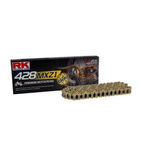 Kit transmission RK chaîne MXZ1 or/gris 136 maillons 428 pignon noir 58z pignon 14z