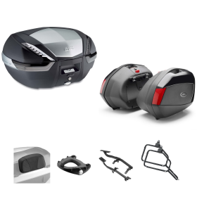 GIVI V47 TECH Top Case Kit V35 Smoked/Red 47/35L for SUZUKI DL V STROM