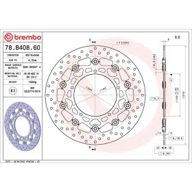 BREMBO schwimmende Bremsscheibe 78B40860 Gold-Serie D.310 Dicke 5mm 5 Löcher für YAMAHA