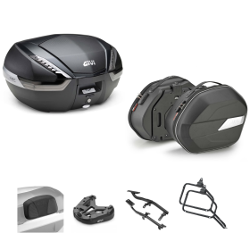 GIVI V47 TECH Top Case Kit WL900B Carbon/Smoke 47/25L for HONDA