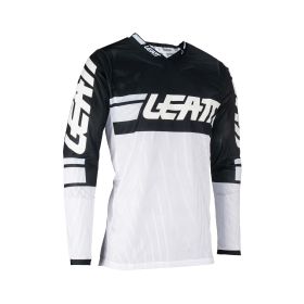 Maillot motocross LEATT Moto 4.5 X-Flow noir blanc filet élastique