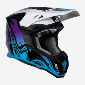 Casco Motocross JUST1 J22-F FLUID blu/nero lucido