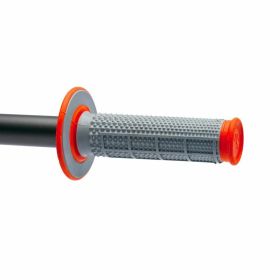 Manopole RENTHAL DUAL TAPERED MX half waffle grigio/arancione