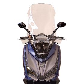 Parabrezza FABBRI Exclusive trasparente 580x700mm con Paramani per SYM jet14 evo 125-200 euro 5+