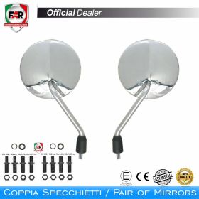 Coppia specchietti manubrio omologati FAR 0259/0260 cromo universali