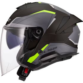 Casque Jet LS2 OF618 VERSO II Air Noir Mat Jaune Haute Visibilité