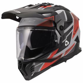 Enduro helmet dual road LS2 MX702 PIONEER II BLOCK grey red