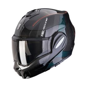 Casco modulare reversibile Scorpion EXO-TECH EVO CARBON Cad nero rosso