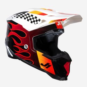 Casco Motocross JUST1 J40 SIXTIES blu/nero/bianco lucido