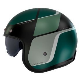 Casco Jet MT Helmets Le Mans 2 SV S Luther B6 Nero Verde Opaco