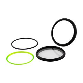 Kit 5 vetri contachilometri PREMIUM QUALITAT D.80mm cornice nera con o-ring verde