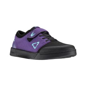LEATT 2.0 Flat Kids MTB Shoes Purple Velvet Trail with RIDEGRIP WAFFLE GRIP