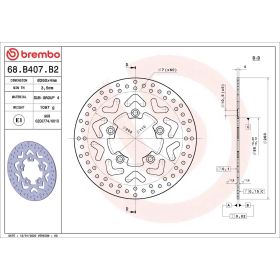 Disque de frein fixe BREMBO 68B407B2 série or D.260 épaisseur 4 mm 5 trous pour KYMCO