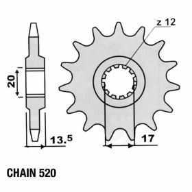FANTIC MOTOR 10 Zähne Kettenrad Kette 520