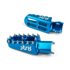 Poggiapiedi passaggero STR8 MX EVO CNC blu DERBI