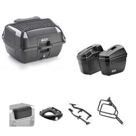 GIVI B45+ Top Case and E22 Luggage Black Grey 45/22L for APRILIA
