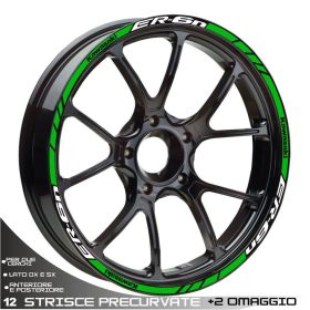 RIM WHEEL STICKERS SPORT WHITE GREEN FOR 650 ER6N ER6-N ER 6 N