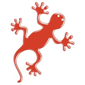 T4TUNE 3D Aufkleber Fluoreszierender Roter Gecko