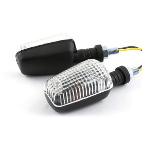 Coppia Frecce Mini Rettangolari Universali STR8 Nero Trasparente Gambo Corto
