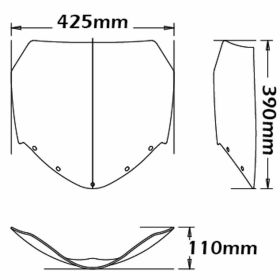 Cupolino Alto ISOTTA Trasparente 390x425mm per BMW r 1100 s