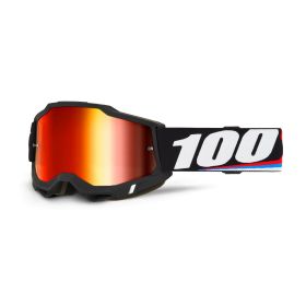 Lunettes de motocross 100% ACCURI 2 MAGNUS avec lentille miroir rouge