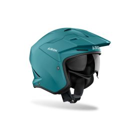 Casque Jet Trial AIROH Kombakt Vert Pétrole Mat