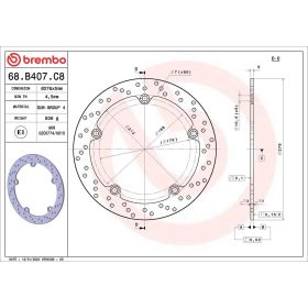 Disco freno fisso BREMBO 68B407C8 serie oro acciaio inox D.276 spessore 5mm 5 fori per BMW