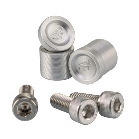 SIP FABRICA Couvercle de trou de miroir en aluminium argenté CNC pour Vespa