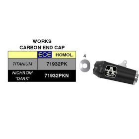 ARROW Works Slip-On Auspuff nichrom Dunkel mit Carb Cap für Yamaha MT-09 900 2021-2023