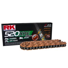 Kit trasmissione RK catena XRE aperta arancio 110 maglie 520 corona nera 41 z pignone 15 z