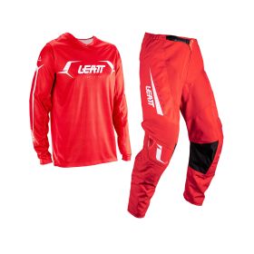 LEATT Moto 3.5 Ride Kinder Set Rot Schwarz Trikot und Hose
