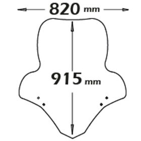 Mittelgroße Windschutzscheibe ISOTTA 915x820mm mit Serigrafie für KYMCO