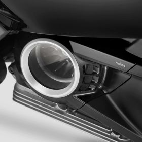 Bocchettone aria coperchio variatore RIZOMA nero anodizzato alluminio per Vespa GTS/GTV