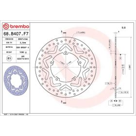 BREMBO Feststehende Bremsscheibe 68B407F7 Gold Serie D.267 Dicke 4mm 5 Löcher für YAMAHA