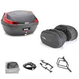 Kit GIVI bauletto BLADE borsa ST609+ nero rosso 47/25L per HONDA CB A HORNET