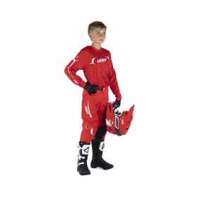 Completo bambino LEATT Moto 3.5 Ride rosso nero maglia e pantaloni
