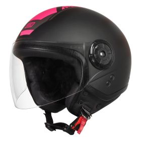 Demi Jet Helm ORIGINE NEON SCOOP Neonfuchsia Schwarz Größe XL