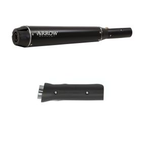 ARROW Komplettauspuff genehmigt Rebel schwarze Aluminium-Endkappe für Yamaha SCR 950