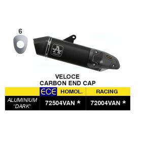 ARROW Slip-On Auspuff genehmigt Fast schwarz Aluminium für Triumph Tiger 900