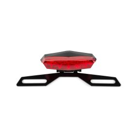 Feu arrière LED rouge hexagonal droit avec support de plaque d'immatriculation